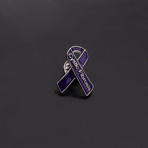 Cystic Fibrosis Awareness Gift Cystic Fibrosis Awareness Purple Ribbon Pin Cystic Fibrosis Warrior Gift in Saudi Arabia