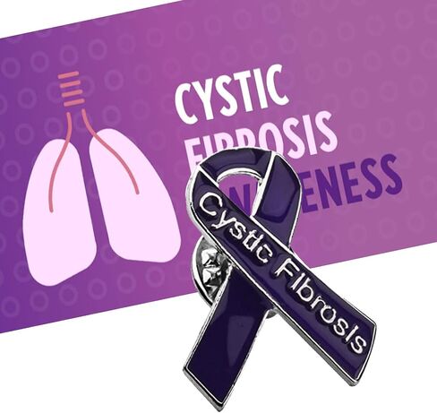 Cystic Fibrosis Awareness Gift Cystic Fibrosis Awareness Purple Ribbon Pin Cystic Fibrosis Warrior Gift in Saudi Arabia