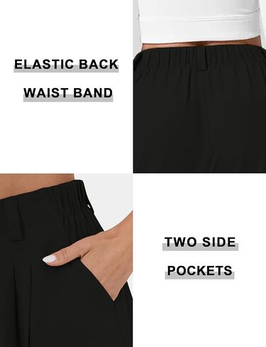 POTILI Wide Leg Pants for Women Elastic High Waisted Palazzo Pants Business Casual Work Trousers Straight Pants with Pockets in Kuwait