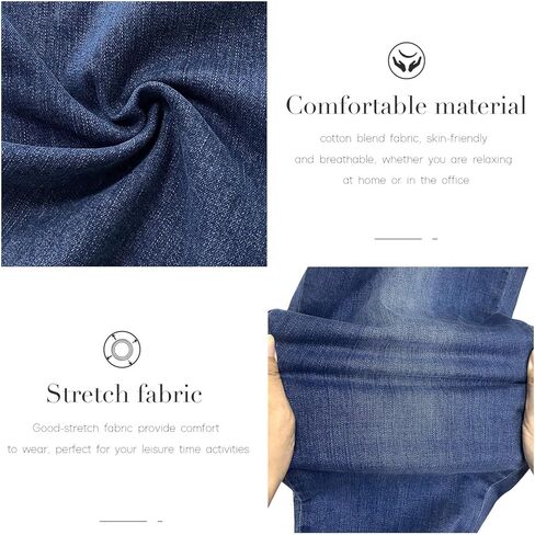 بنطلون جينز نسائي من ECUPPER بنطال جينز ضيق قابل للتمدد مرتفع الارتفاع ومتعرج من قماش الدنيم مع جيوب in Kuwait