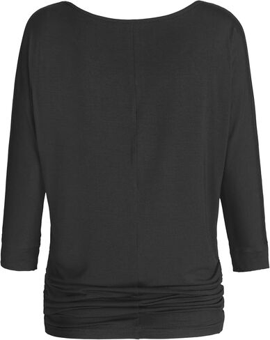 Esenchel Women's V-Neck Dolman Top 3/4 Sleeve Drape Shirt in Saudi Arabia