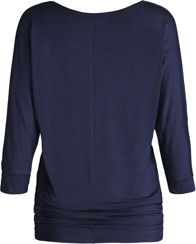 Esenchel Women's V-Neck Dolman Top 3/4 Sleeve Drape Shirt in Saudi Arabia
