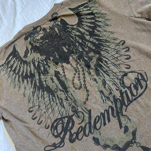 Women Girls Fairy Grunge Crop Tops Y2K Short Sleeve Graphic Print Slim Fit T-Shirt Baby Tees Aesthetic Clothes in Saudi Arabia