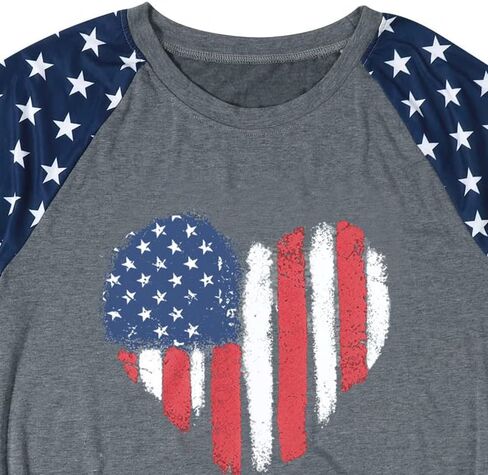 American Flag Shirt 4th of July Shirt Women Ring Hole Sexy V-Neck Short Sleeve T-Shirt Casual USA Patriotic Tees Tops in Saudi Arabia