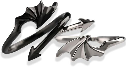 خاتم جناح الملاك الشيطان للنساء والرجال، خواتم الوعد المتطابقة للأزواج له ولها مجموعة خواتم الصداقة لأفضل الأصدقاء، هدايا عيد الميلاد لصديقها in Kuwait