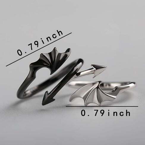 خاتم جناح الملاك الشيطان للنساء والرجال، خواتم الوعد المتطابقة للأزواج له ولها مجموعة خواتم الصداقة لأفضل الأصدقاء، هدايا عيد الميلاد لصديقها in Kuwait