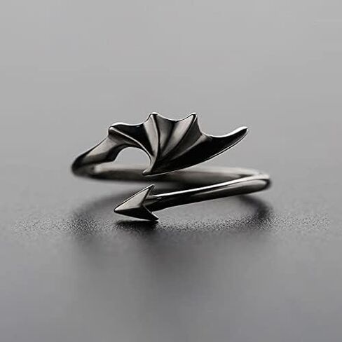 خاتم جناح الملاك الشيطان للنساء والرجال، خواتم الوعد المتطابقة للأزواج له ولها مجموعة خواتم الصداقة لأفضل الأصدقاء، هدايا عيد الميلاد لصديقها in Kuwait