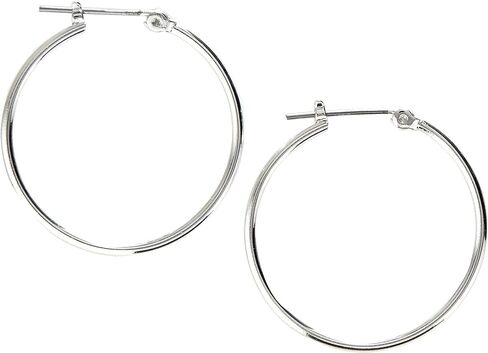 Nine West Silver Tone 1 in. Hoop Earrings in Saudi Arabia