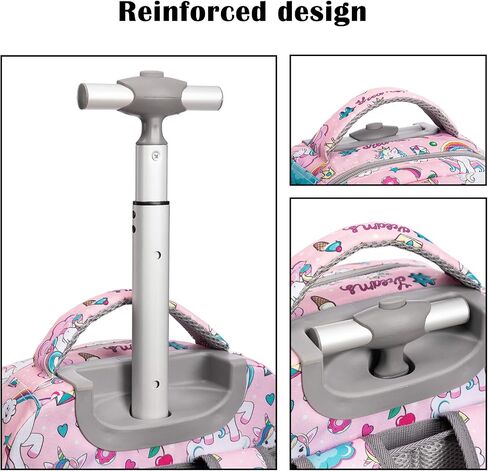 BAMIFEI 18 inches Wheeled Rolling Backpack Multi-Compartment College Books Laptop Bag Business Trip Carry-on, Unicorn in Saudi Arabia