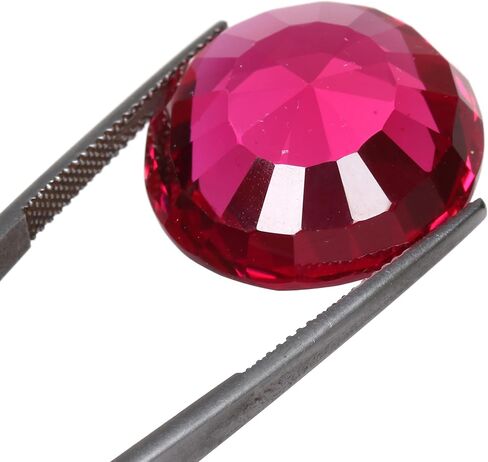 REAL-GEMS - Red Ruby Lab-Created Round Cut 43. Carat Loose Gemstone For Jewelry Making in Saudi Arabia