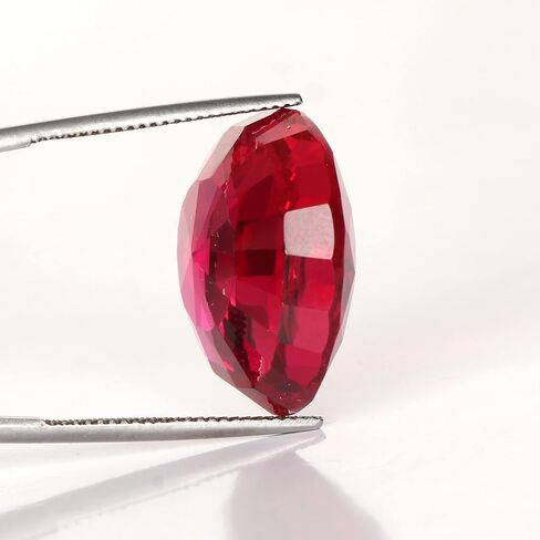 REAL-GEMS - Red Ruby Lab-Created Round Cut 43. Carat Loose Gemstone For Jewelry Making in Saudi Arabia