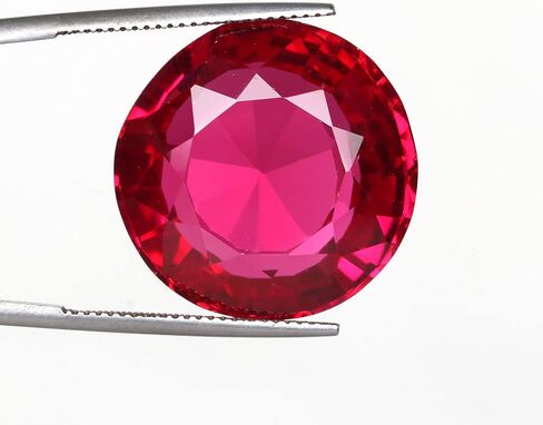 REAL-GEMS - Red Ruby Lab-Created Round Cut 43. Carat Loose Gemstone For Jewelry Making in Saudi Arabia