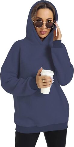 ROYLAMP Womens Oversized Hoodies Pullover Fleece Long Sleeve Hooded Sweatshirts Casual Fall Winter Outfits Tops in Kuwait