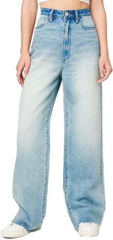 [BLANKNYC] Womens Ribecage Wide Leg with Fray Hem Finish Jeans in Saudi Arabia