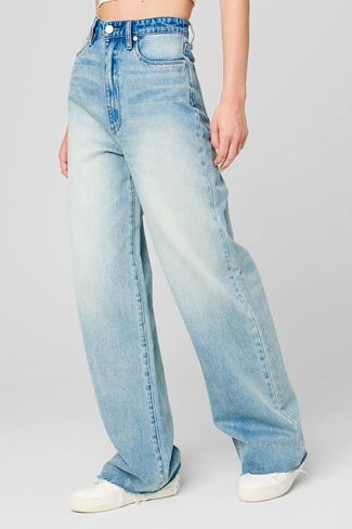[BLANKNYC] Womens Ribecage Wide Leg with Fray Hem Finish Jeans in Saudi Arabia