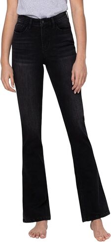 Flying Monkey High Rise Slim Bootcut Jeans Black F4620-28 in Saudi Arabia