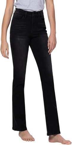 Flying Monkey High Rise Slim Bootcut Jeans Black F4620-28 in Saudi Arabia