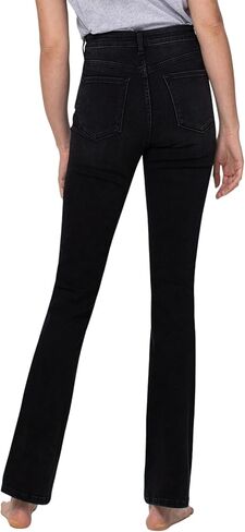 Flying Monkey High Rise Slim Bootcut Jeans Black F4620-28 in Saudi Arabia