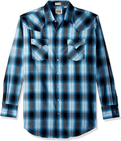 ELY CATTLEMAN Men's Long Sleeve Plaid Western Shirt in Saudi Arabia