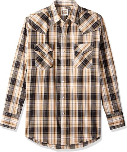 ELY CATTLEMAN Men's Long Sleeve Plaid Western Shirt in Saudi Arabia