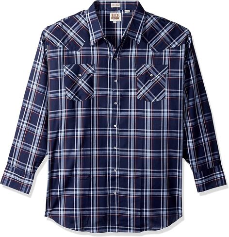 ELY CATTLEMAN Men's Long Sleeve Plaid Western Shirt in Saudi Arabia