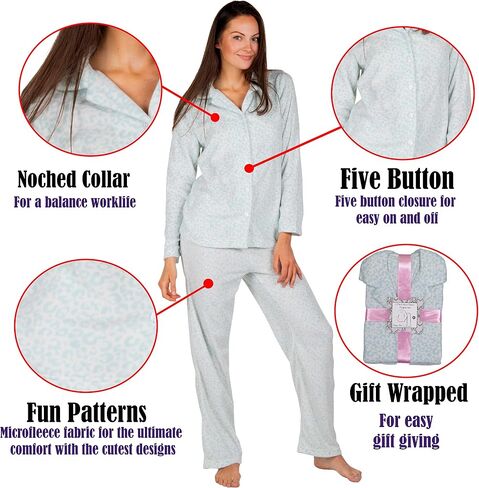 Totally Pink Women's Warm and Cozy Plush Fleece Winter Pajama Set Teen and Girls in Saudi Arabia