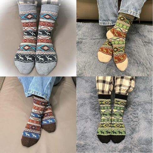Luuzuu Womens Wool Socks 5 Packs Warmer Socks Winter Socks Size 7 to 9 as Gift for Family or Women in Saudi Arabia