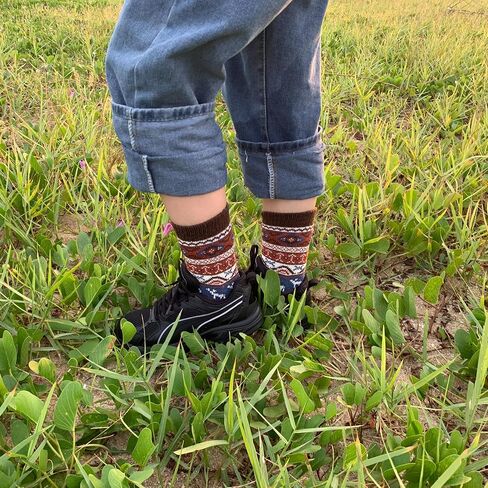 Luuzuu Womens Wool Socks 5 Packs Warmer Socks Winter Socks Size 7 to 9 as Gift for Family or Women in Saudi Arabia