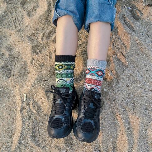 Luuzuu Womens Wool Socks 5 Packs Warmer Socks Winter Socks Size 7 to 9 as Gift for Family or Women in Saudi Arabia
