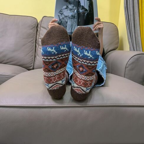 Luuzuu Womens Wool Socks 5 Packs Warmer Socks Winter Socks Size 7 to 9 as Gift for Family or Women in Saudi Arabia
