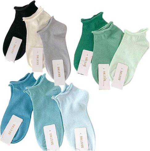 5/6/8/9/10Pairs لطيف النساء الجوارب هدايا للنساء الأزهار الكاحل الجوارب الحرارية الدافئة سميكة لينة القطن دافئ طاقم الجوارب in Saudi Arabia