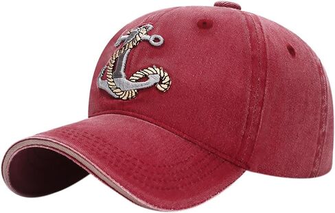 Embroidery Anchor Vintage Baseball Cap Cotton Washed Distressed Trucker Cap in Saudi Arabia