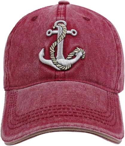 Embroidery Anchor Vintage Baseball Cap Cotton Washed Distressed Trucker Cap in Saudi Arabia