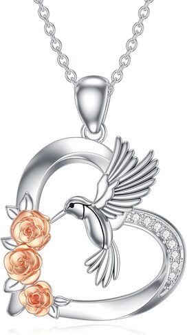 Diamond Hummingbird Necklace for Women 925 Sterling Silver Hummingbird Pendant Diamond Jewelry Gifts for Mother's Day Birthday Valentine's Day in Saudi Arabia