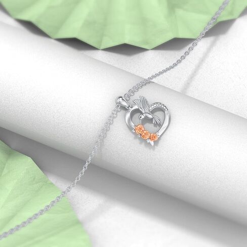 Diamond Hummingbird Necklace for Women 925 Sterling Silver Hummingbird Pendant Diamond Jewelry Gifts for Mother's Day Birthday Valentine's Day in Saudi Arabia