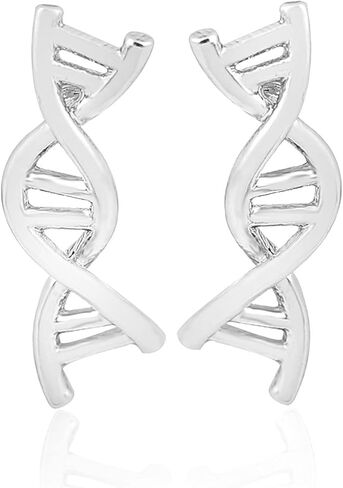 coadipress DNA Double DAN Helix Molecule Stud Earrings for Girls Women Unique Silver Gold Biology Chemistry Microscope Science Themed Earrings Jewelry in Saudi Arabia