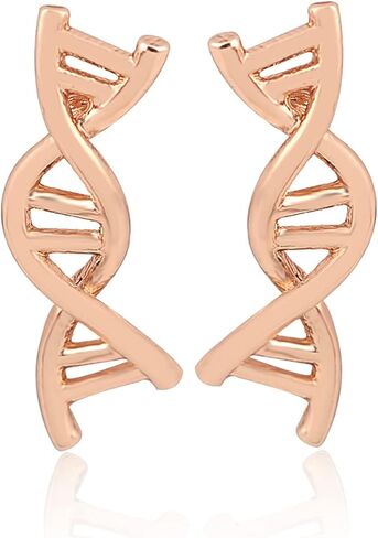 coadipress DNA Double DAN Helix Molecule Stud Earrings for Girls Women Unique Silver Gold Biology Chemistry Microscope Science Themed Earrings Jewelry in Saudi Arabia