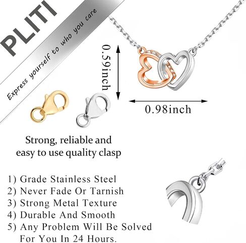 PLITI Memorial Gift For Loss Of Father Bereavement Gift In Loving Memory Of Your Father Interlocking Heart Necklace in Saudi Arabia