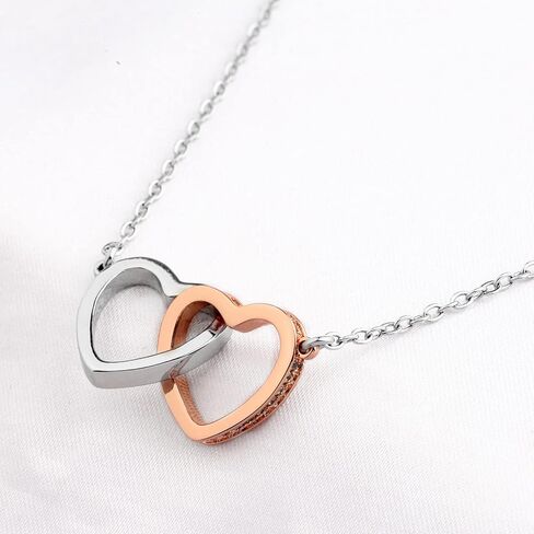 PLITI Memorial Gift For Loss Of Father Bereavement Gift In Loving Memory Of Your Father Interlocking Heart Necklace in Saudi Arabia
