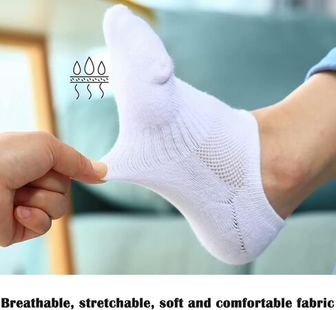 6/9 Pairs Ankle Socks for Women Athletic Running Socks Winter Warm Low Cut Thick Socks Non Slip No Show Fit 6-9/9-11/8-12 in Saudi Arabia