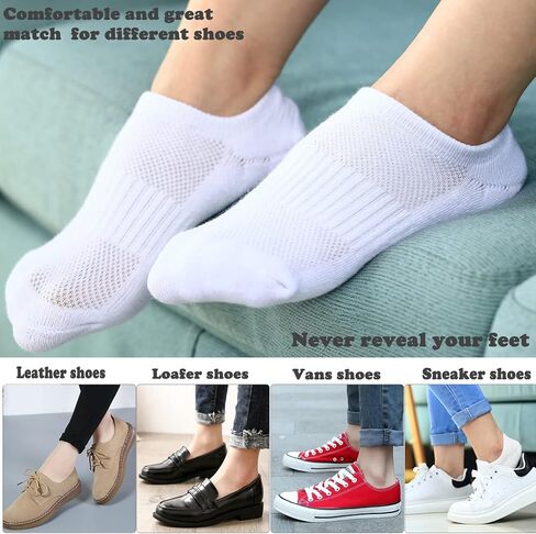 6/9 Pairs Ankle Socks for Women Athletic Running Socks Winter Warm Low Cut Thick Socks Non Slip No Show Fit 6-9/9-11/8-12 in Saudi Arabia