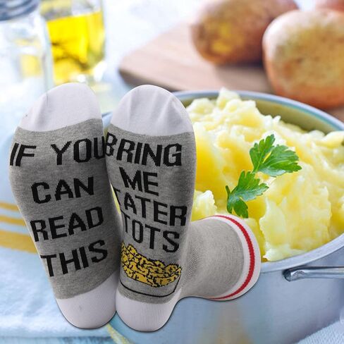 JXGZSO 2 Pairs Potato Lover Socks Can Read This Bring Me Tater T Socks Food Lover Gift in Saudi Arabia