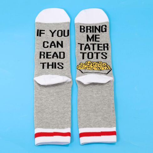 JXGZSO 2 Pairs Potato Lover Socks Can Read This Bring Me Tater T Socks Food Lover Gift in Saudi Arabia