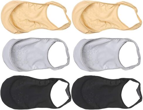 EXCEART 3 Pairs No Show Sling Back Socks Ball Of Foot Cushion Socks Low Cut Liner Socks With Sling No Show Padded Half Socks For Heels (Grey+Black+Complexion) in Saudi Arabia