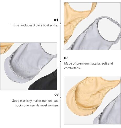 EXCEART 3 Pairs No Show Sling Back Socks Ball Of Foot Cushion Socks Low Cut Liner Socks With Sling No Show Padded Half Socks For Heels (Grey+Black+Complexion) in Saudi Arabia