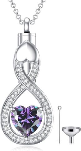 PROESS Father/Mother Daughter Teardrop Urn Necklace for Ashes for Men Women Sterling Silver Teardrop Ashes Keepsake Necklace Urn Cremation Jewelry in Saudi Arabia