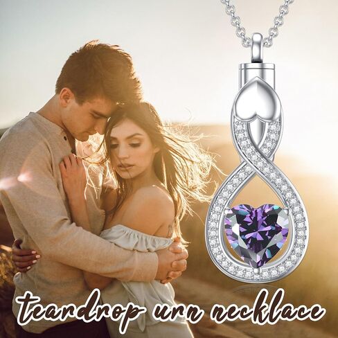 PROESS Father/Mother Daughter Teardrop Urn Necklace for Ashes for Men Women Sterling Silver Teardrop Ashes Keepsake Necklace Urn Cremation Jewelry in Saudi Arabia