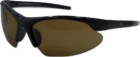 Blazin' Mawi Wrap Around Bifocal Reading Sunglasses - Semi-rimless, Browline Frame - Polarized Lens in Kuwait