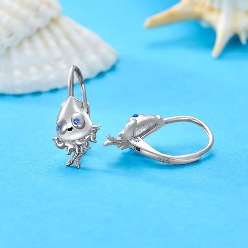 Hypoallergenic Earring Owl/Koala Bear/Octopus/Cat/Puppy Dog Earrings Hoop Lucky Sterling Silver Animal Lover Jewelry Set Valentine‘s Day Birthday Gifts for Women Girlfriend Best Friend in Saudi Arabia