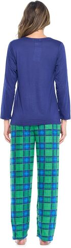 Casual Nights Women's Jersey Knit Long-Sleeve Top and Mircro Fleece Bottom Pajama Set in Kuwait